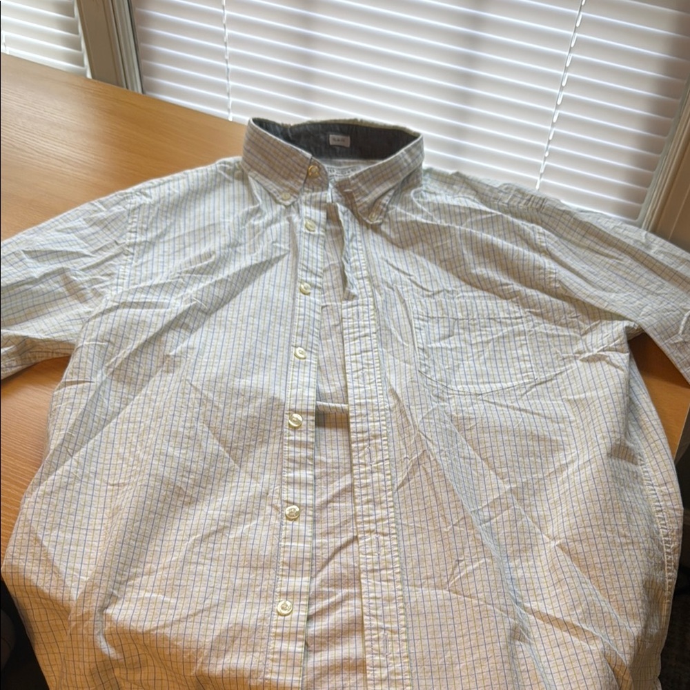Men's White, blue, green Checkered Shirt